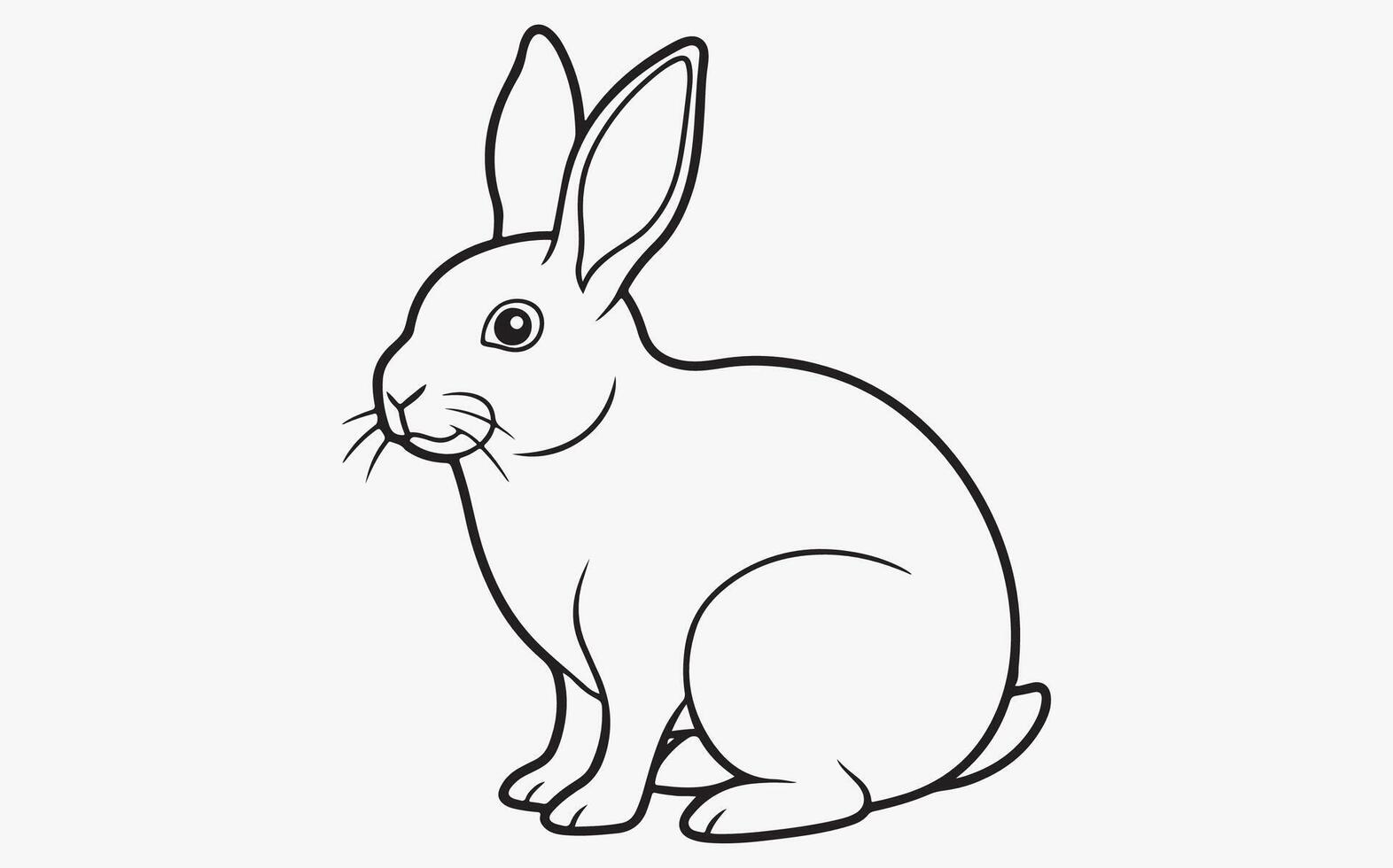 Abstract rabbit Line Drawing image Free Vector