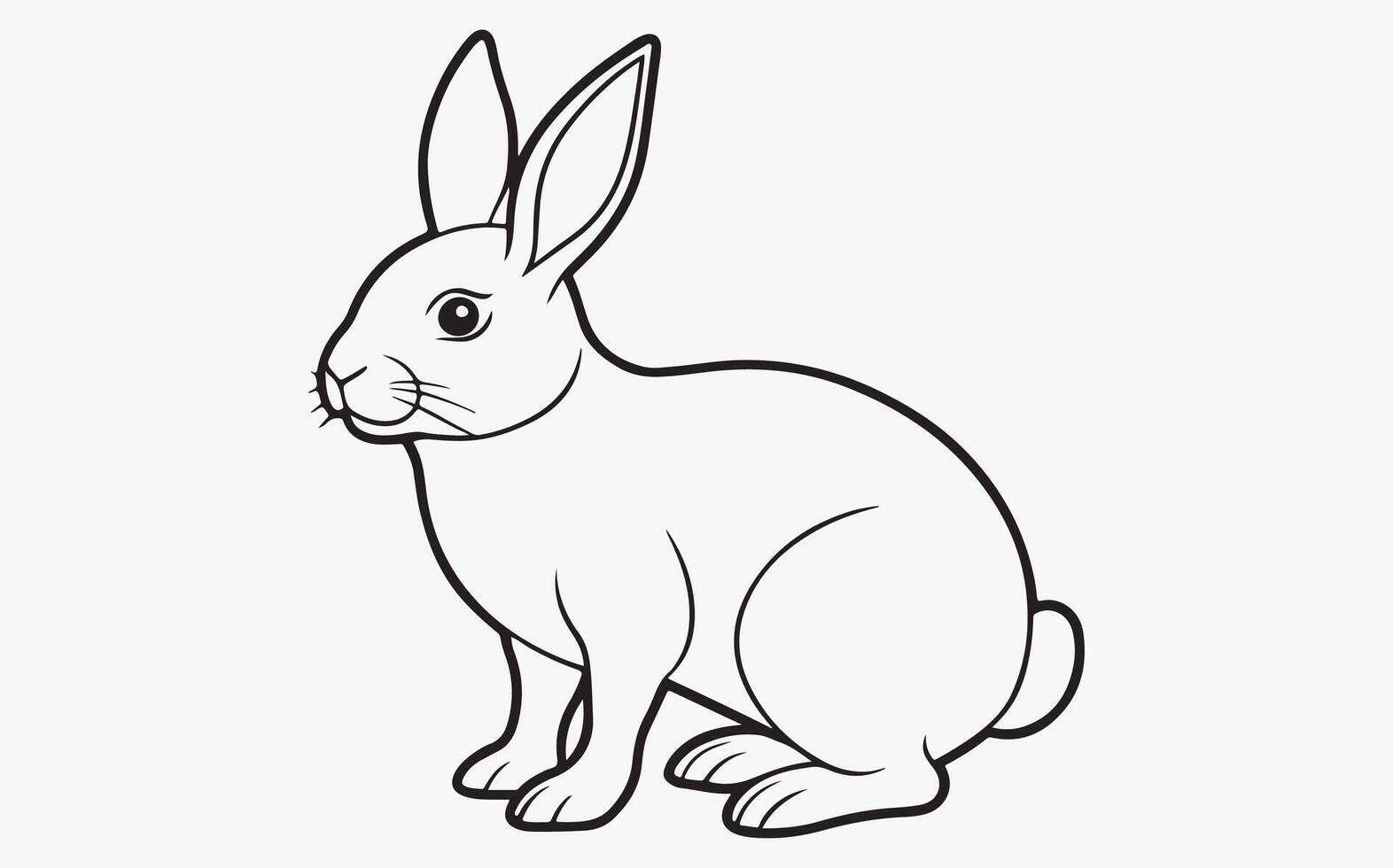 Minimalist Abstract rabbit Line Drawing image Free Vector