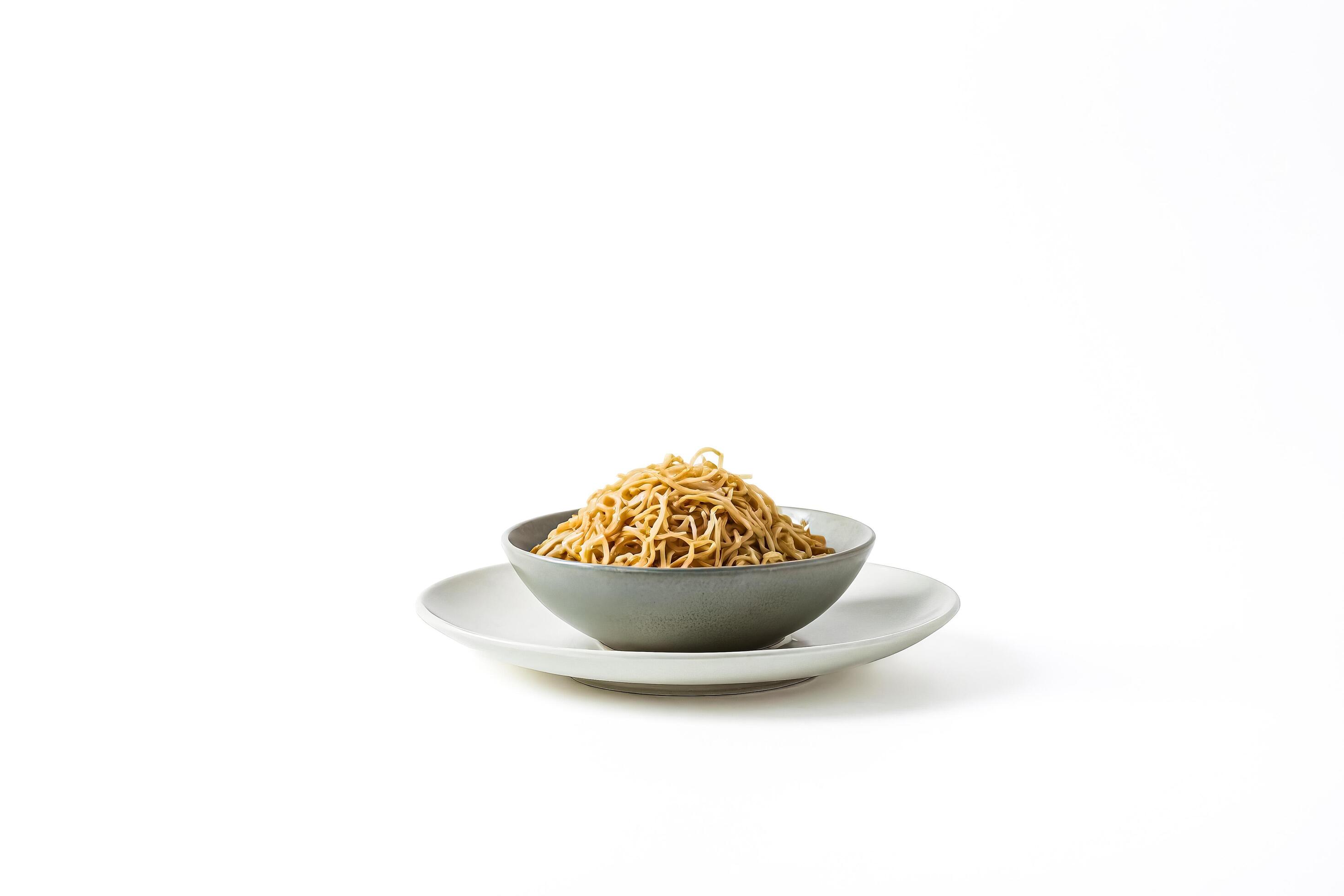 Bowl of Noodles on White Background Stock Free