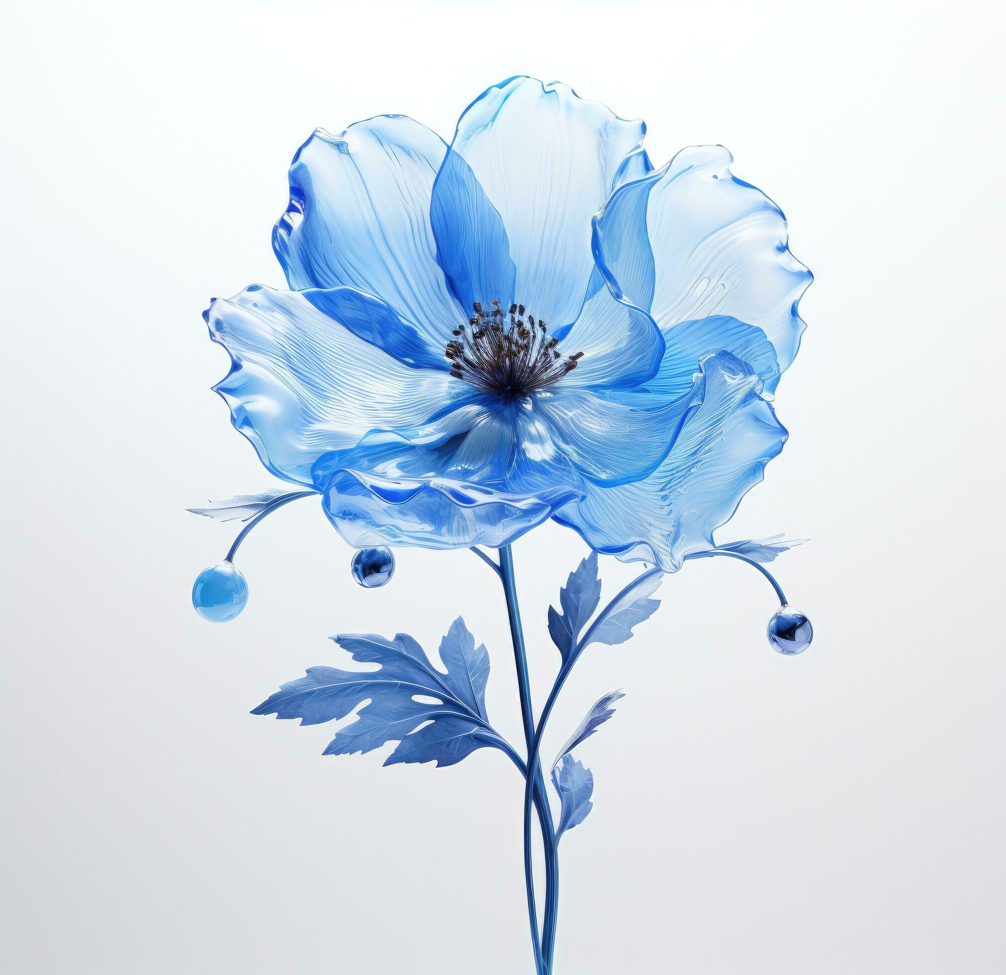 a blue flower with a long stem Free Photo