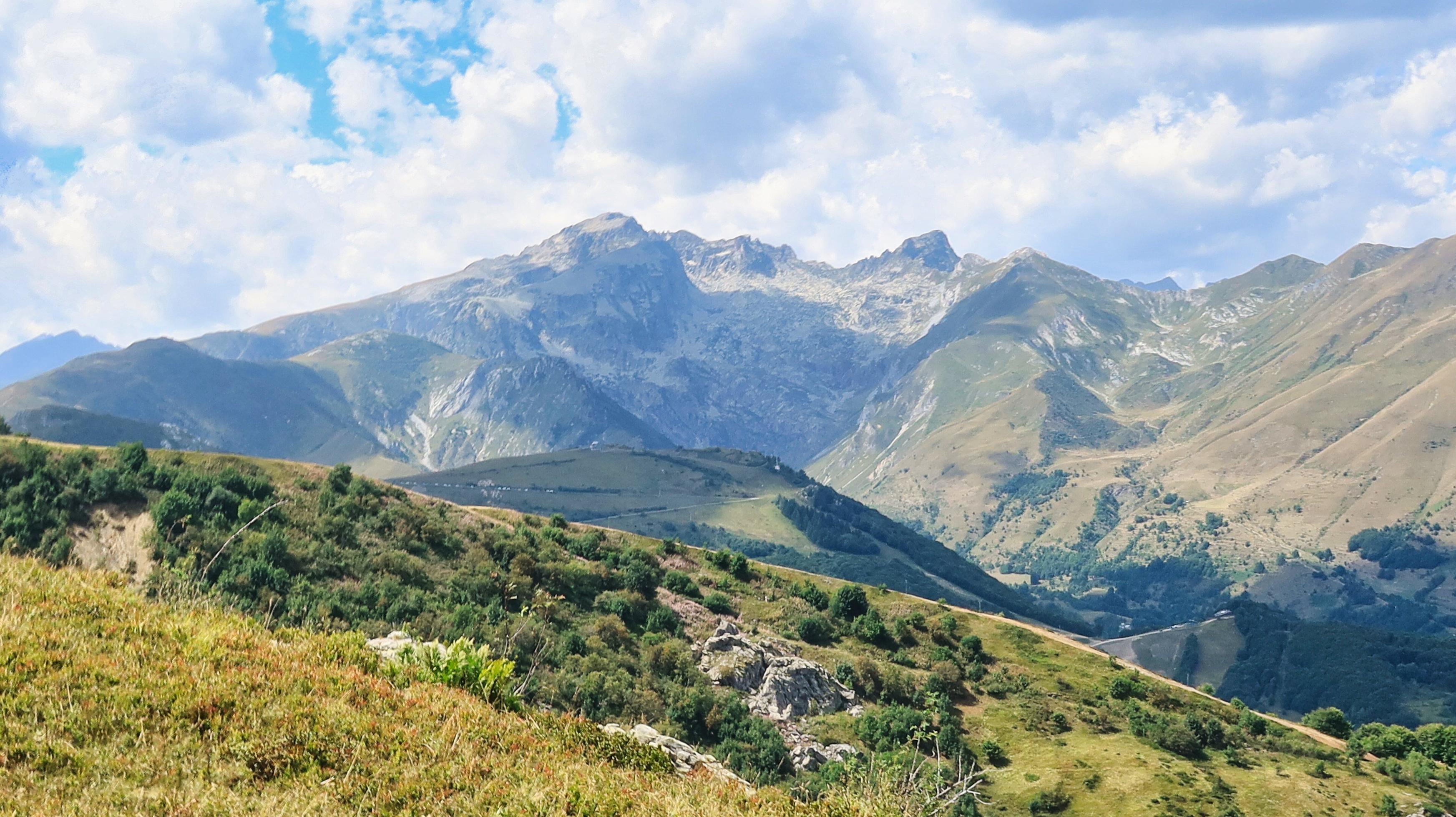 beautiful views of the mountains of Limone Piemonte, in the Piedmontese maritime alps, during a trekking in August of the summer of 2022 Stock Free