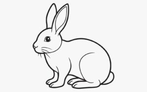 Abstract rabbit Line Drawing image clipart illustration Free Vector