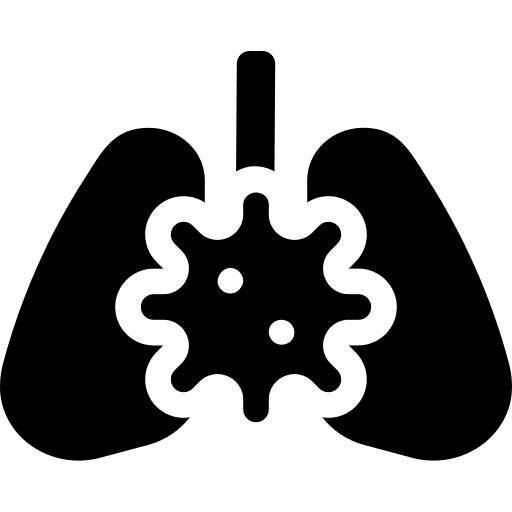 Lungs, virus icon