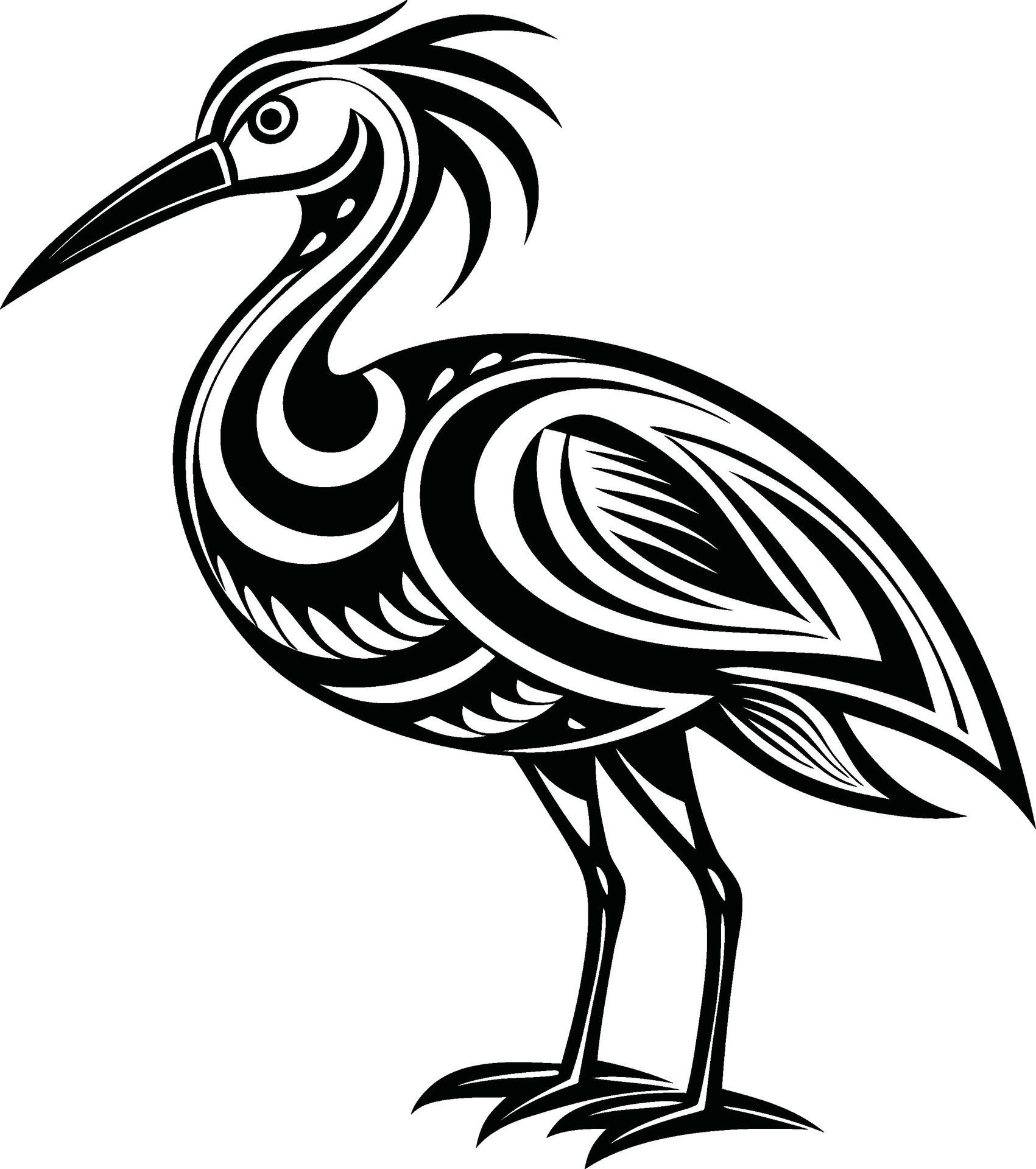 heron abstract line art Free Vector