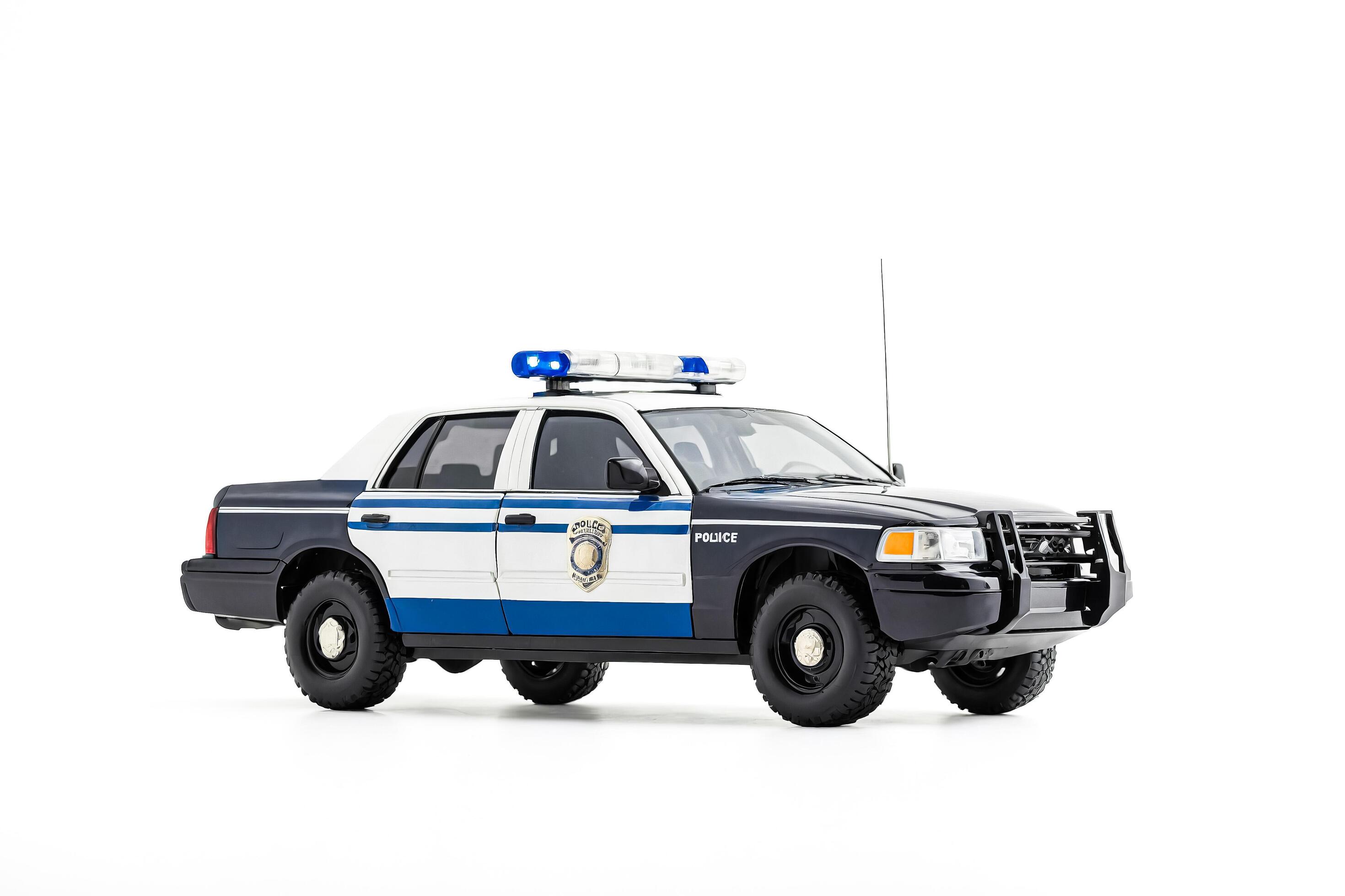 Police Car Isolated on White Background Stock Free