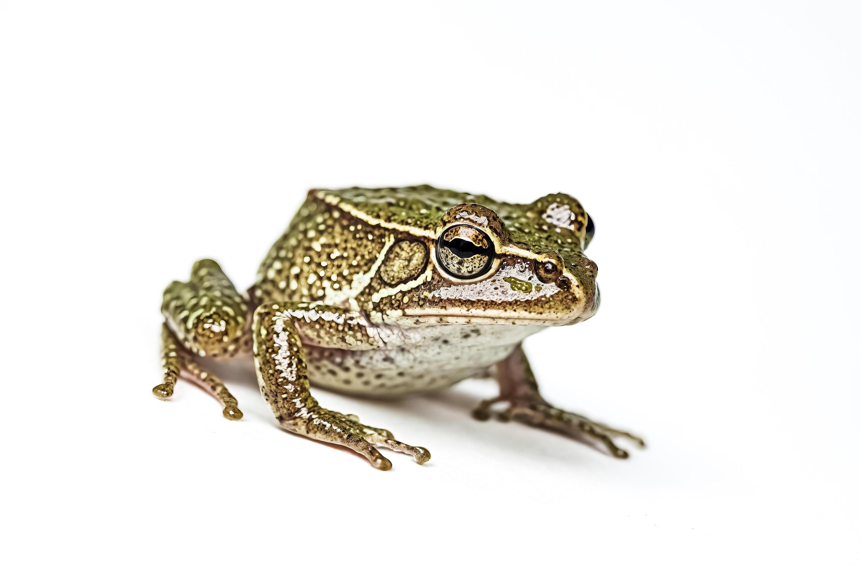 Green Frog Isolated on White Background Stock Free