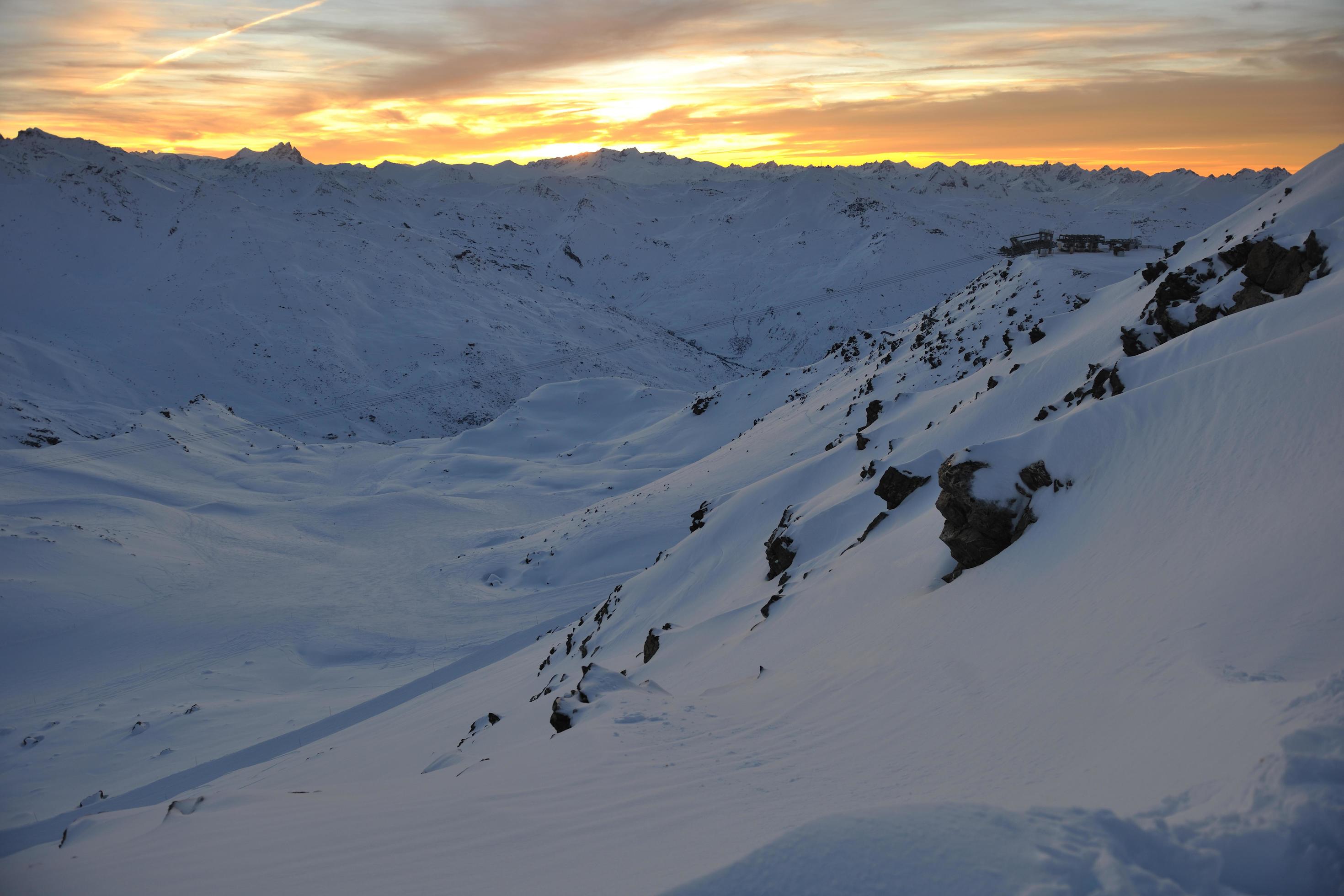 mountain snow sunset Stock Free