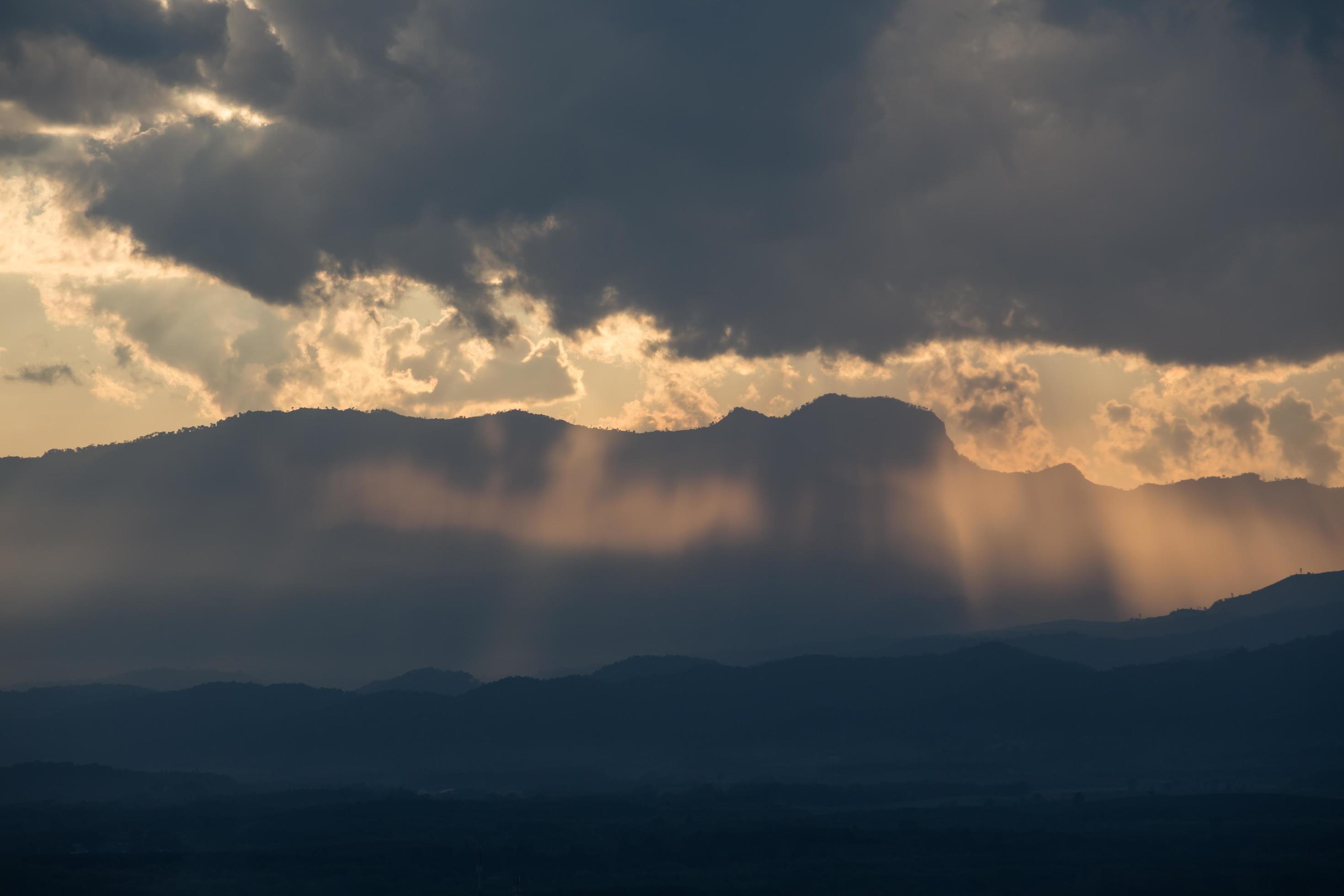 sunrise with clouds, light and rays Stock Free