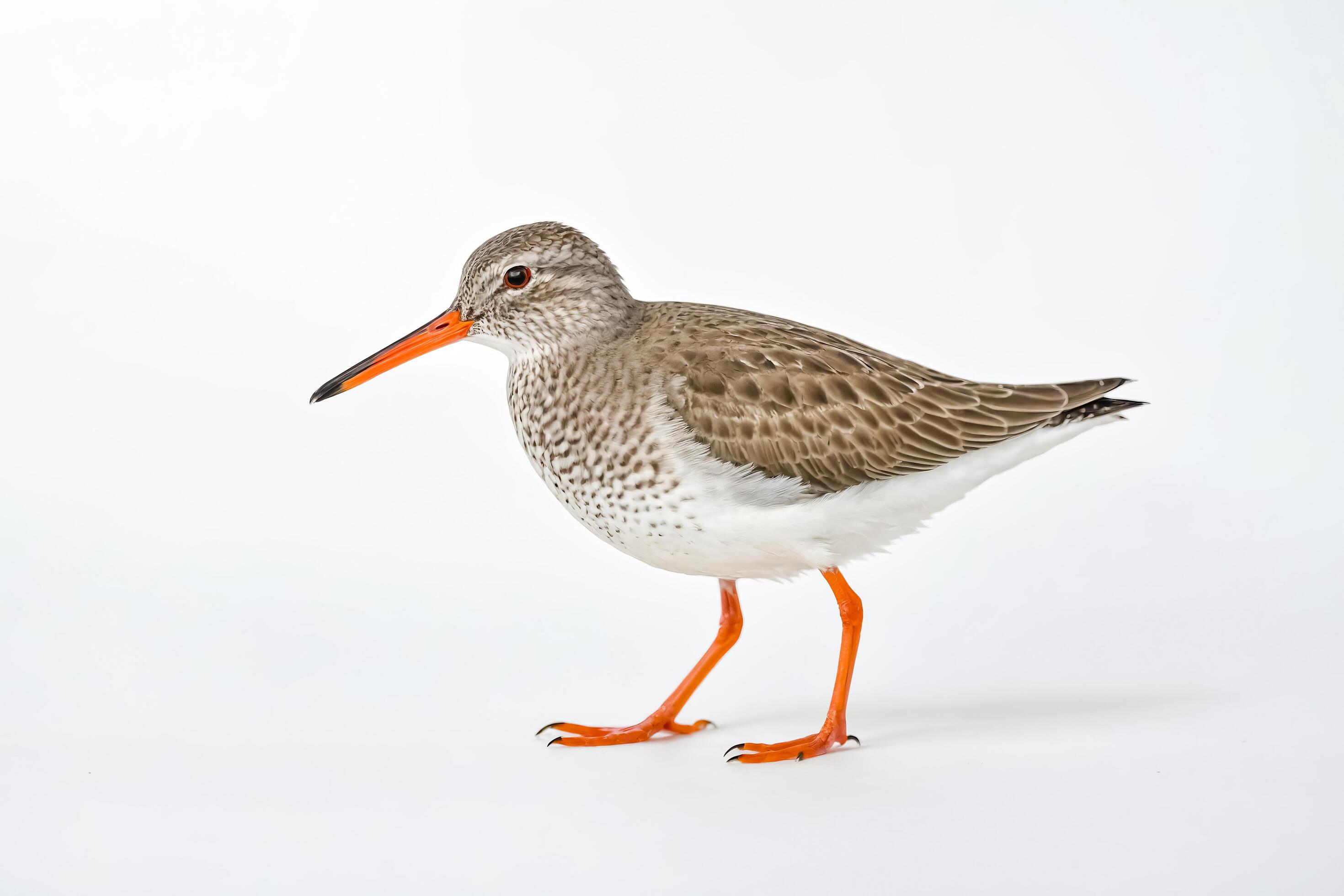 Redshank bird isolated on white background Stock Free