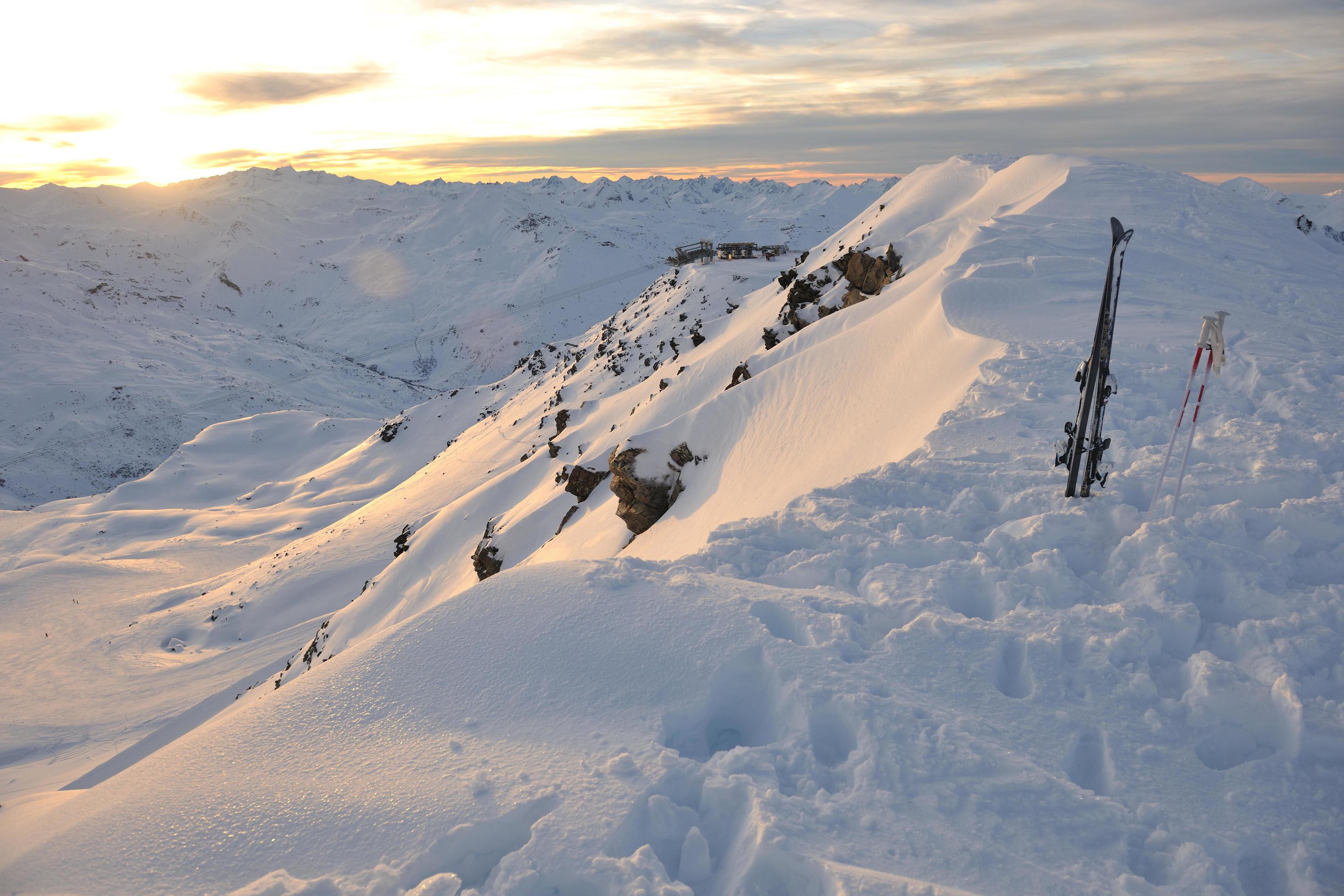 mountain snow sunset Stock Free