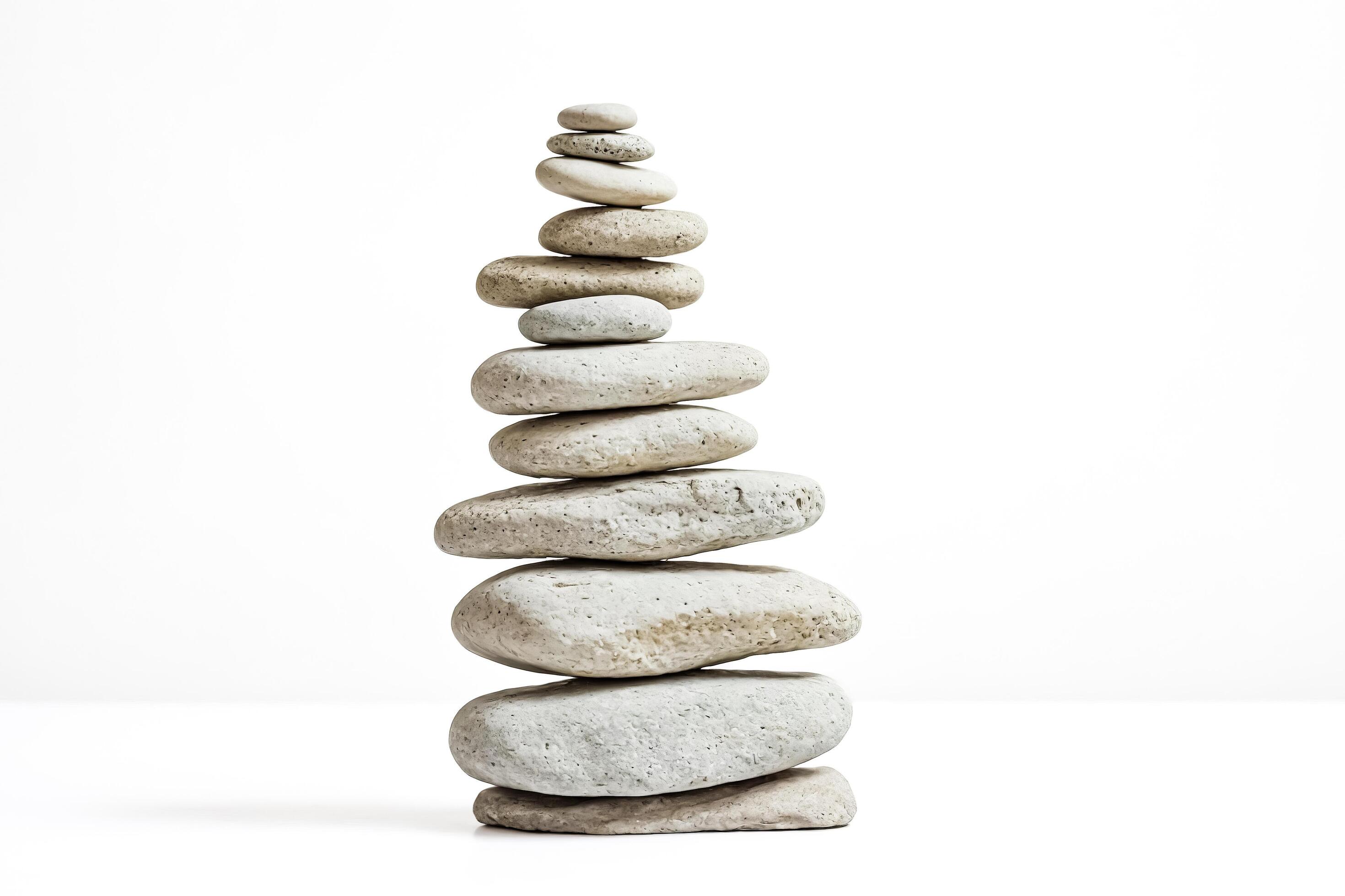 Stacked Stones on White Background Stock Free