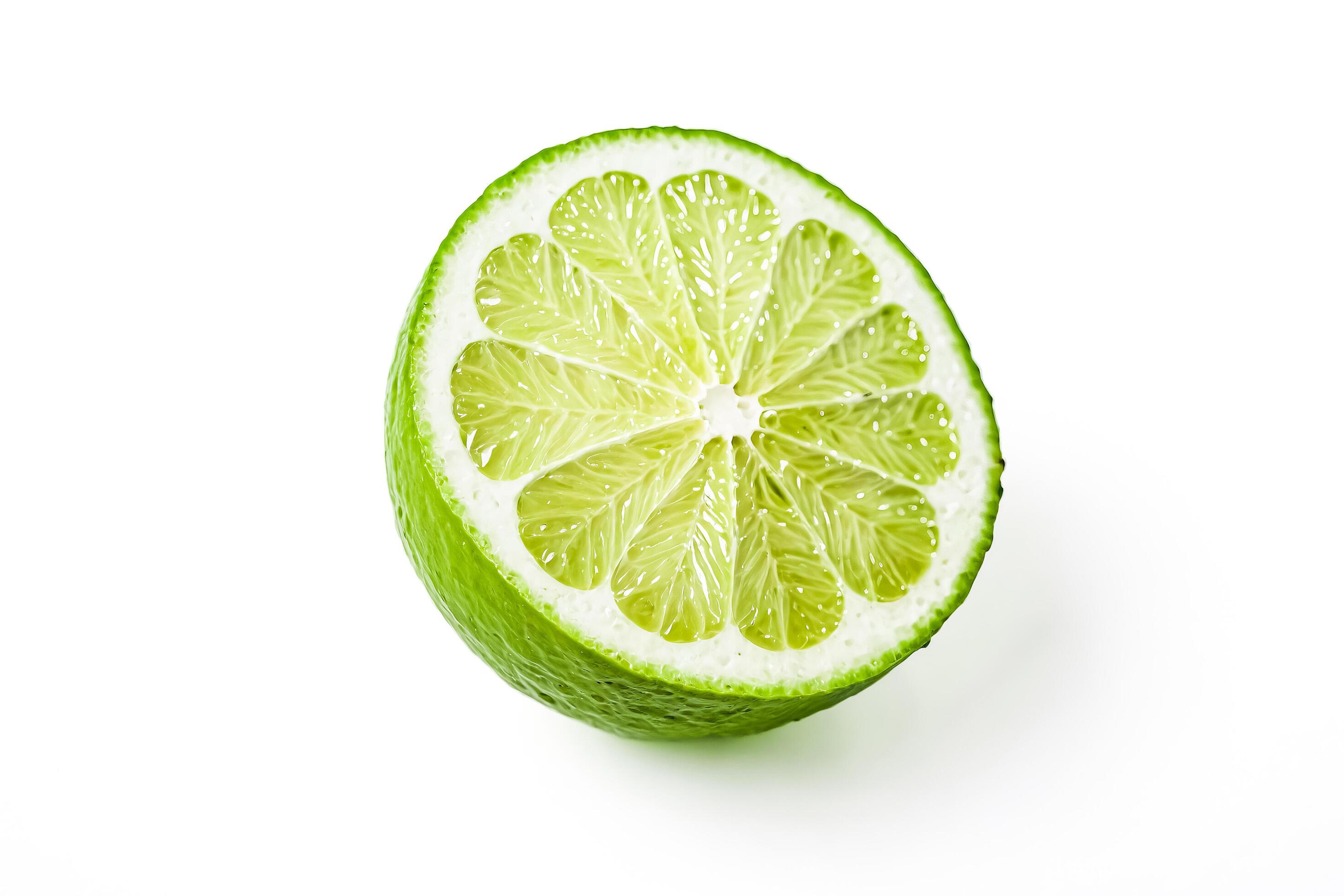 Half Lime Fruit On White Background Stock Free