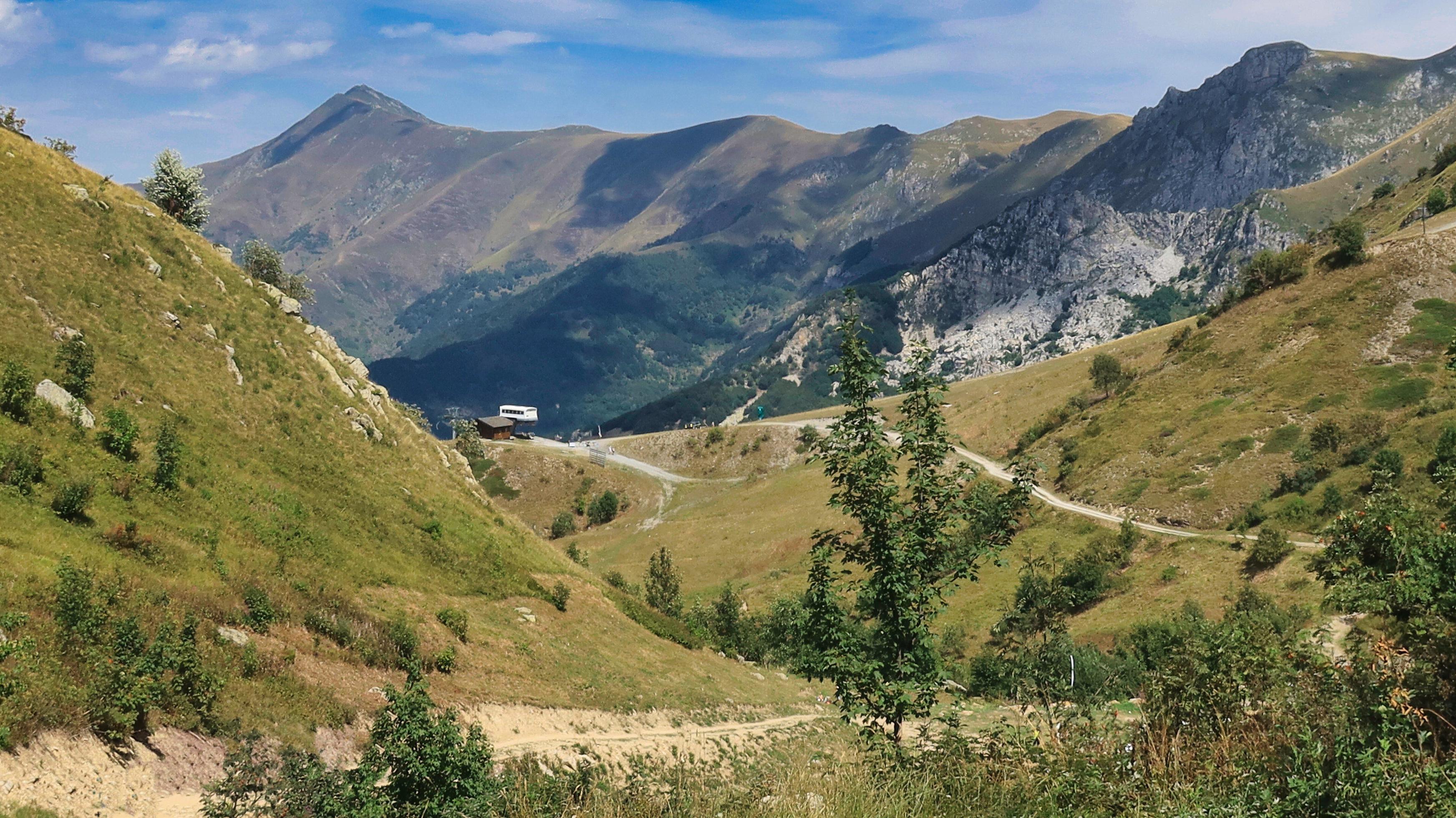 landscapes of the mountain of Limone piemonte, in the Piedmontese alps during a trekking in August. summer 2022 Stock Free