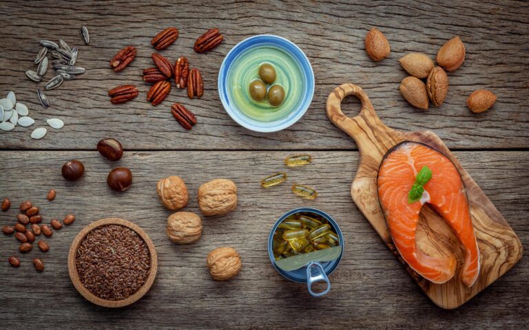 omega-3-foods-on-a-wood-background-free-photo