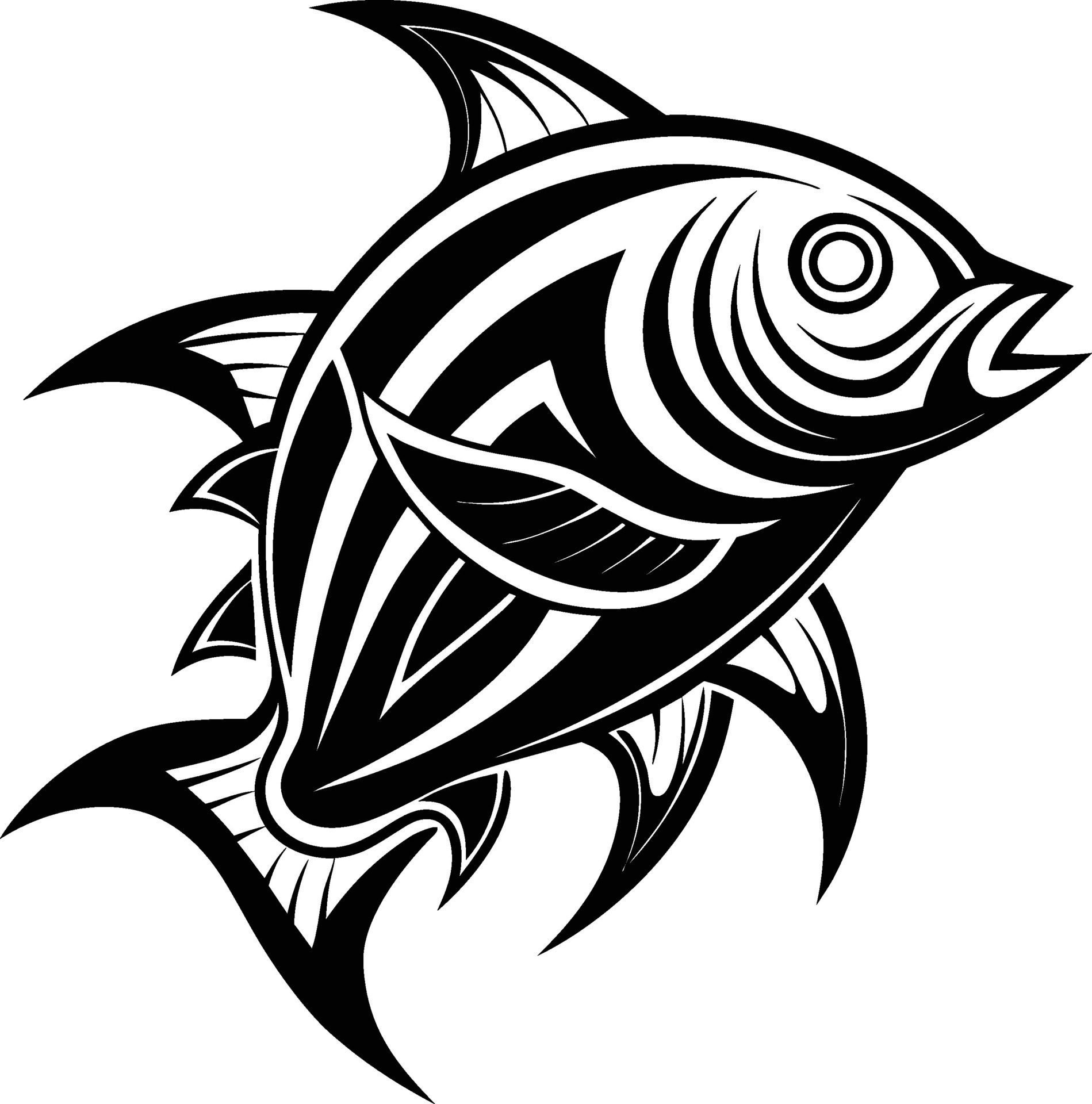 decorative fish line art Free Vector