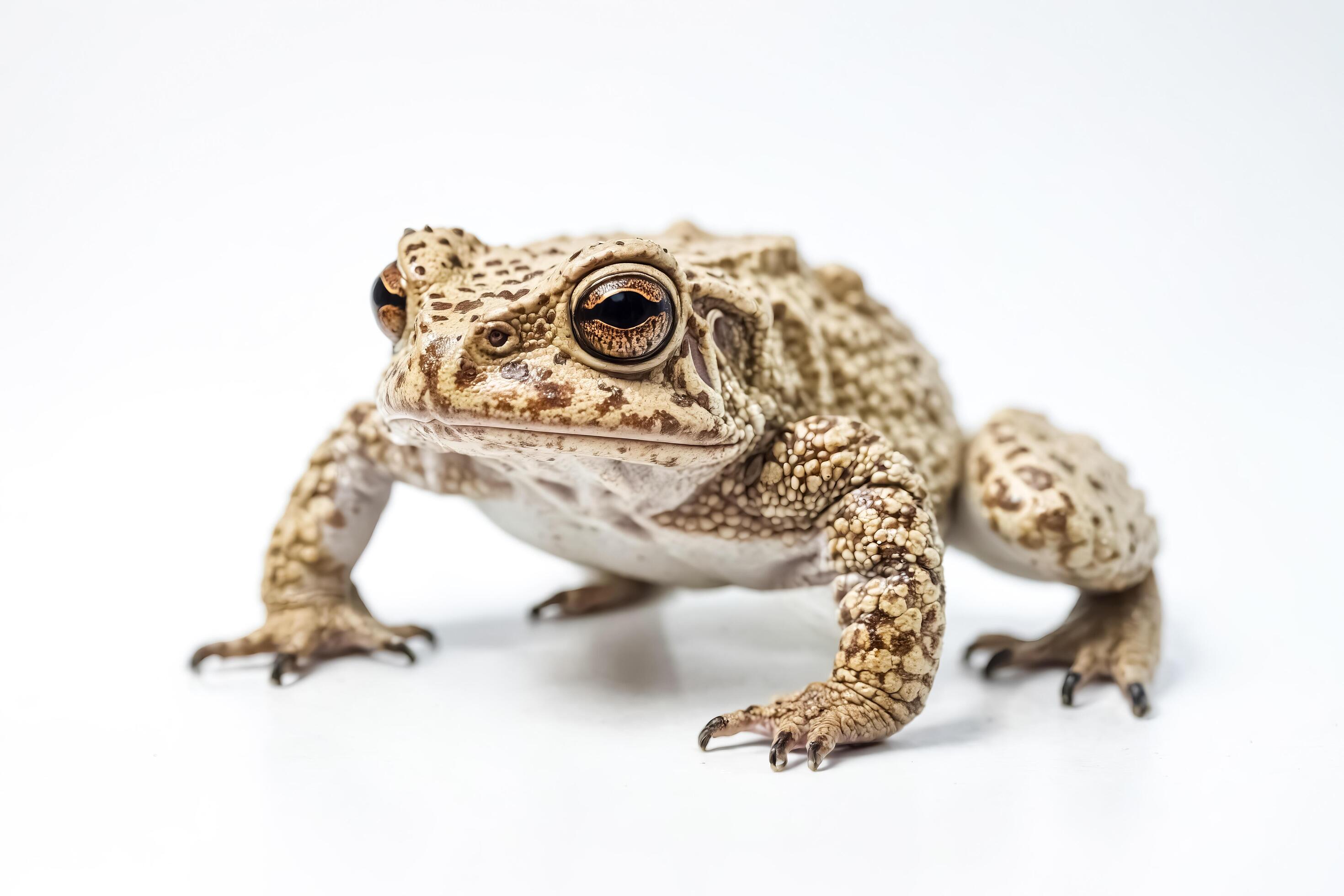 Close-up of a Toad on a White Background Stock Free