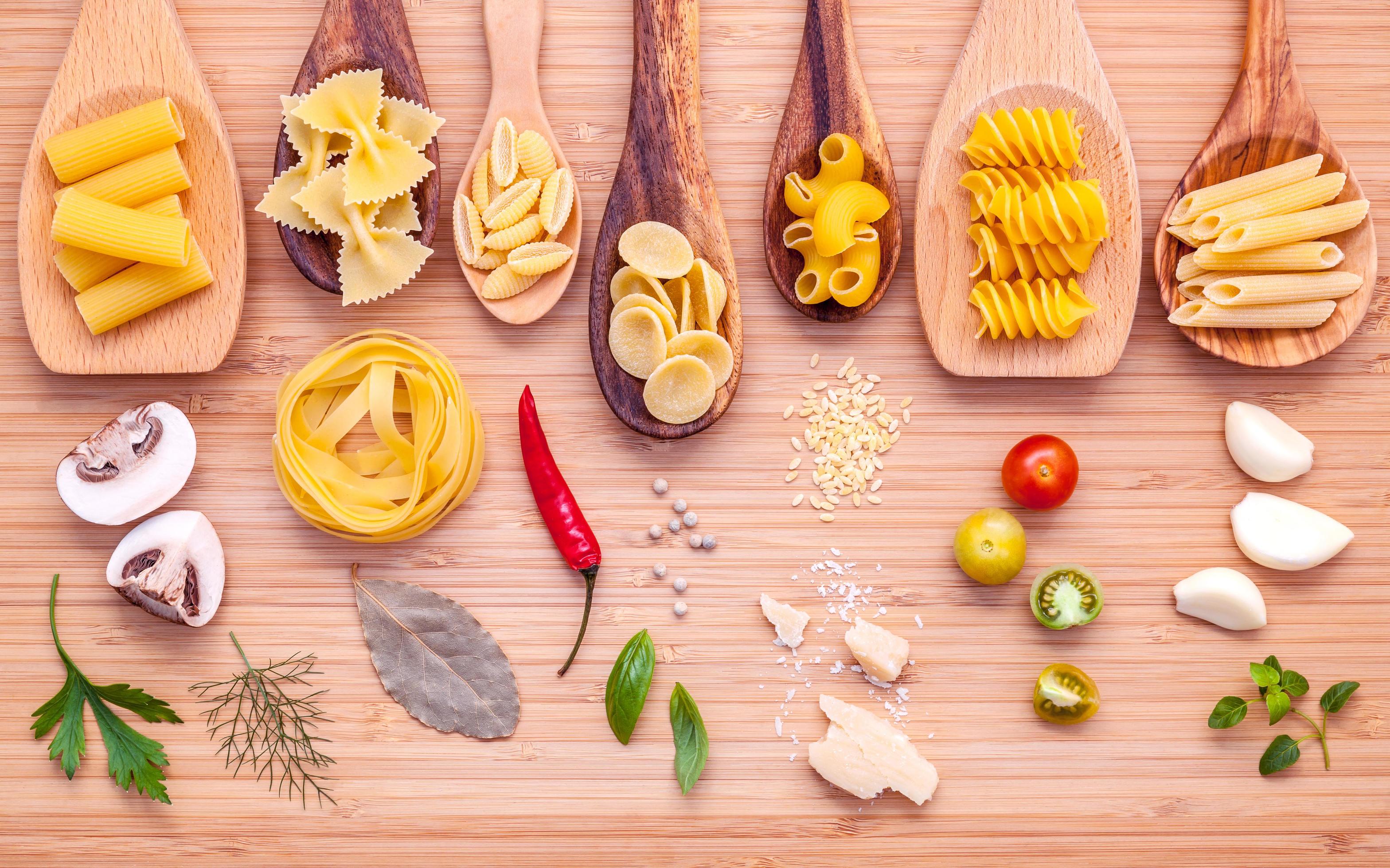 Italian food ingredients on wood Stock Free