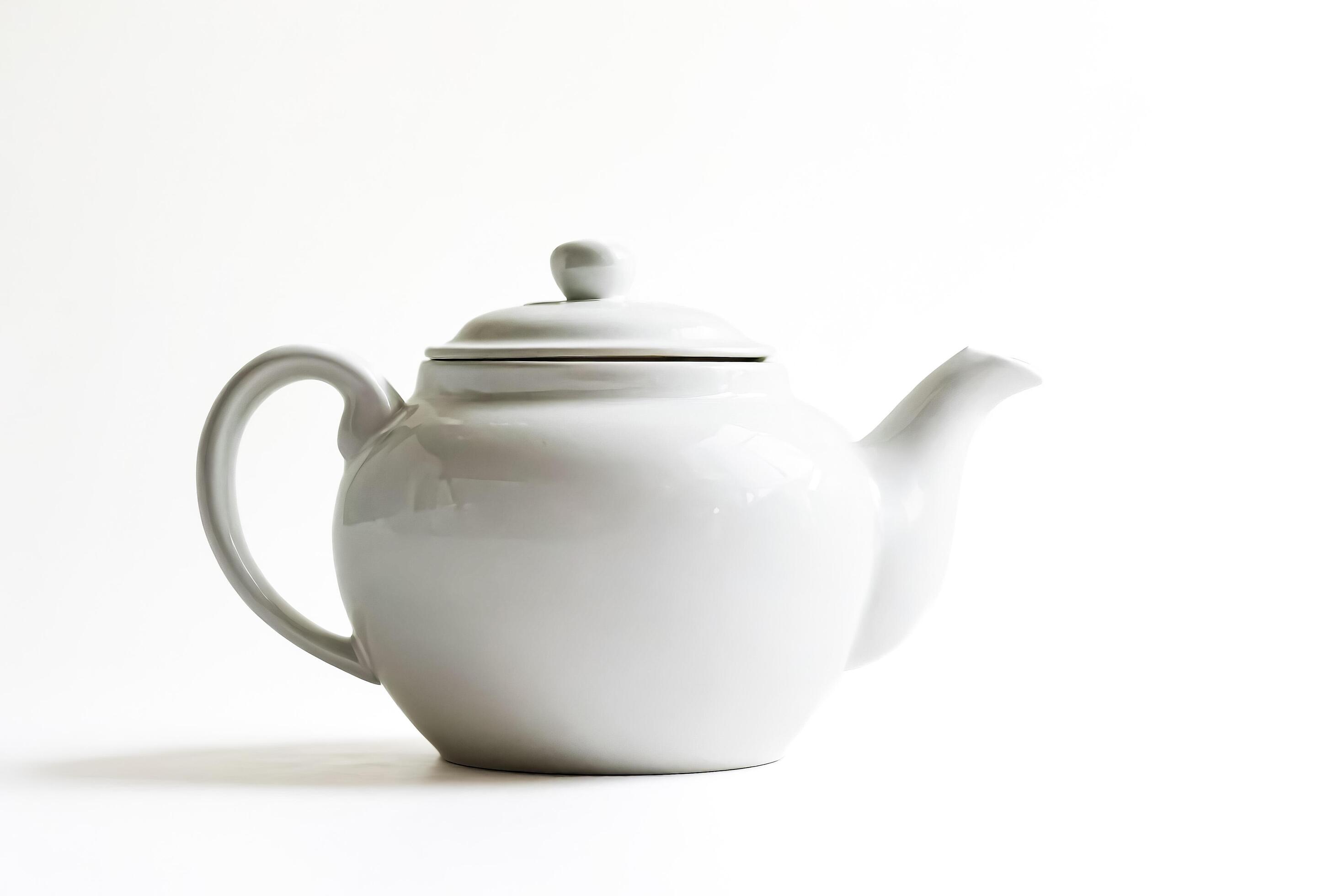 White Teapot on White Background Stock Free