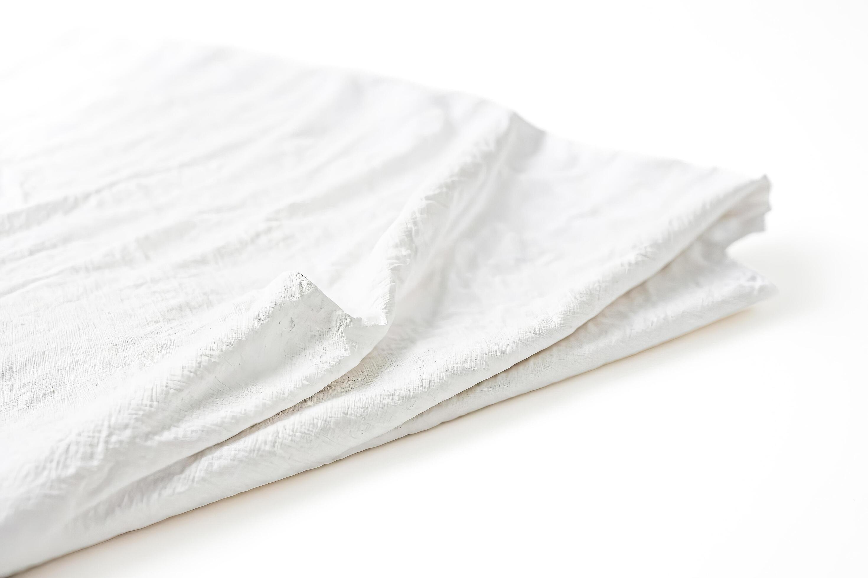 
									White Wrinkled Fabric on White Background Stock Free