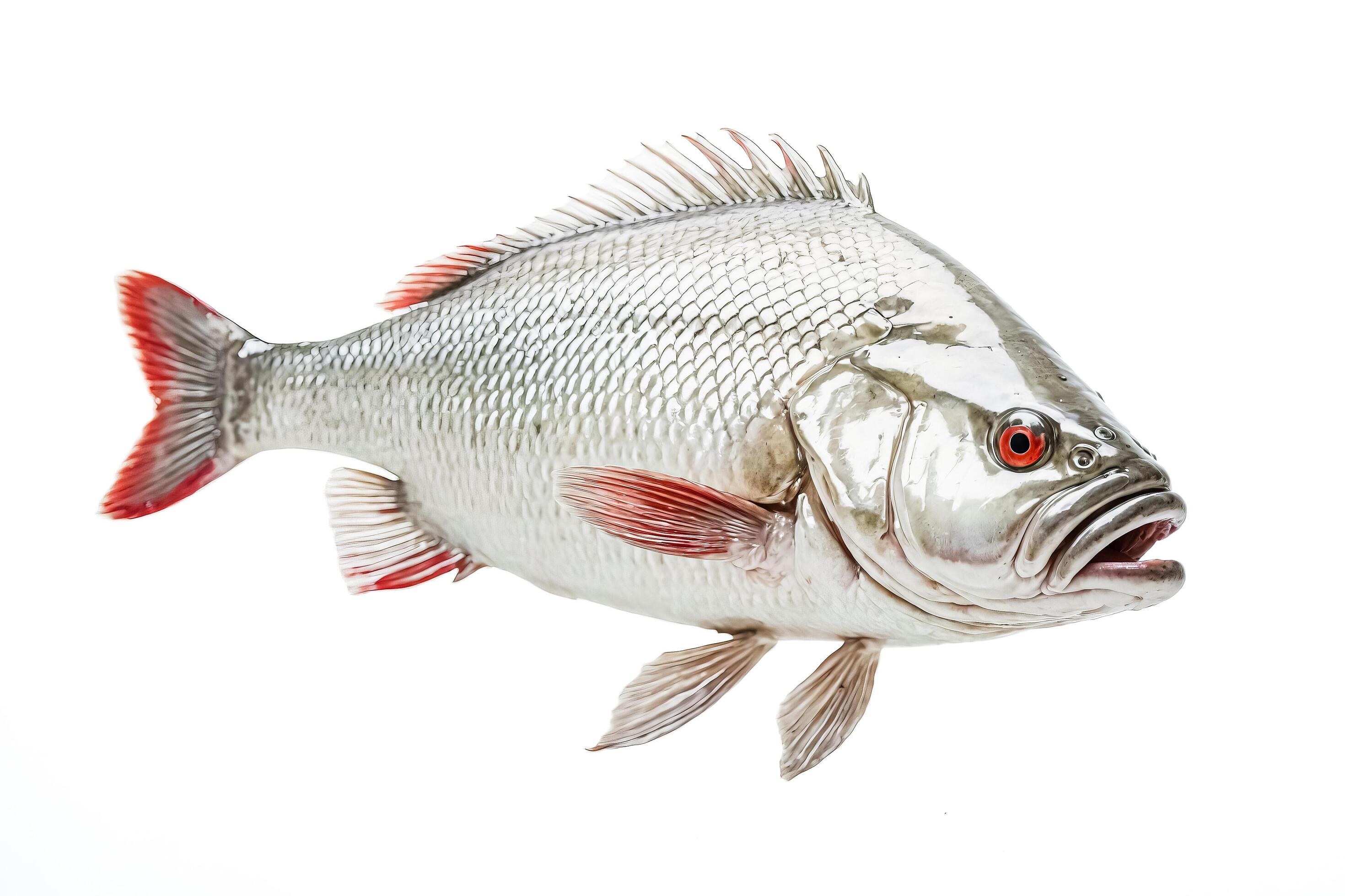 Single Fresh Water Fish Isolated on White Background Stock Free