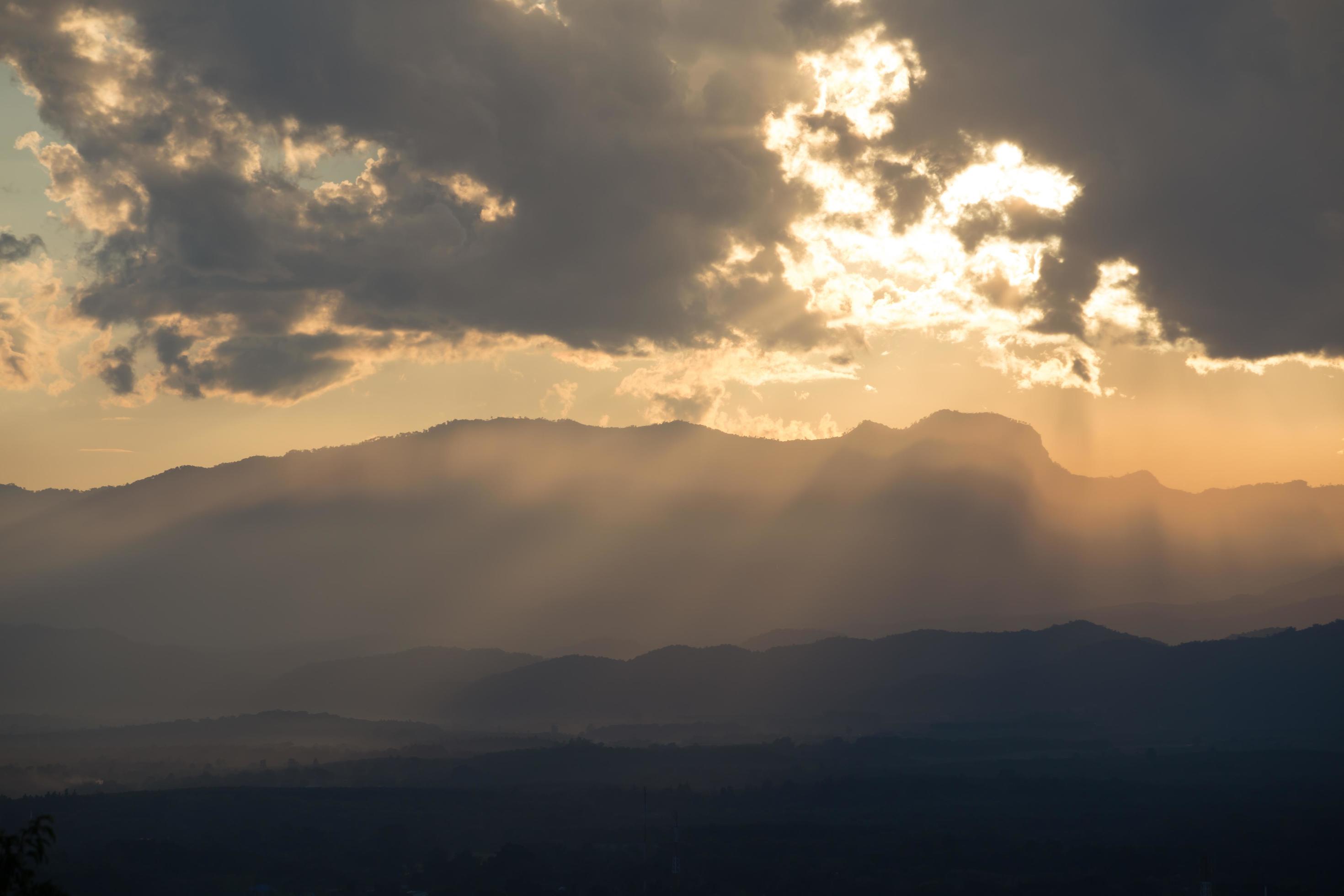 sunrise with clouds, light and rays Stock Free