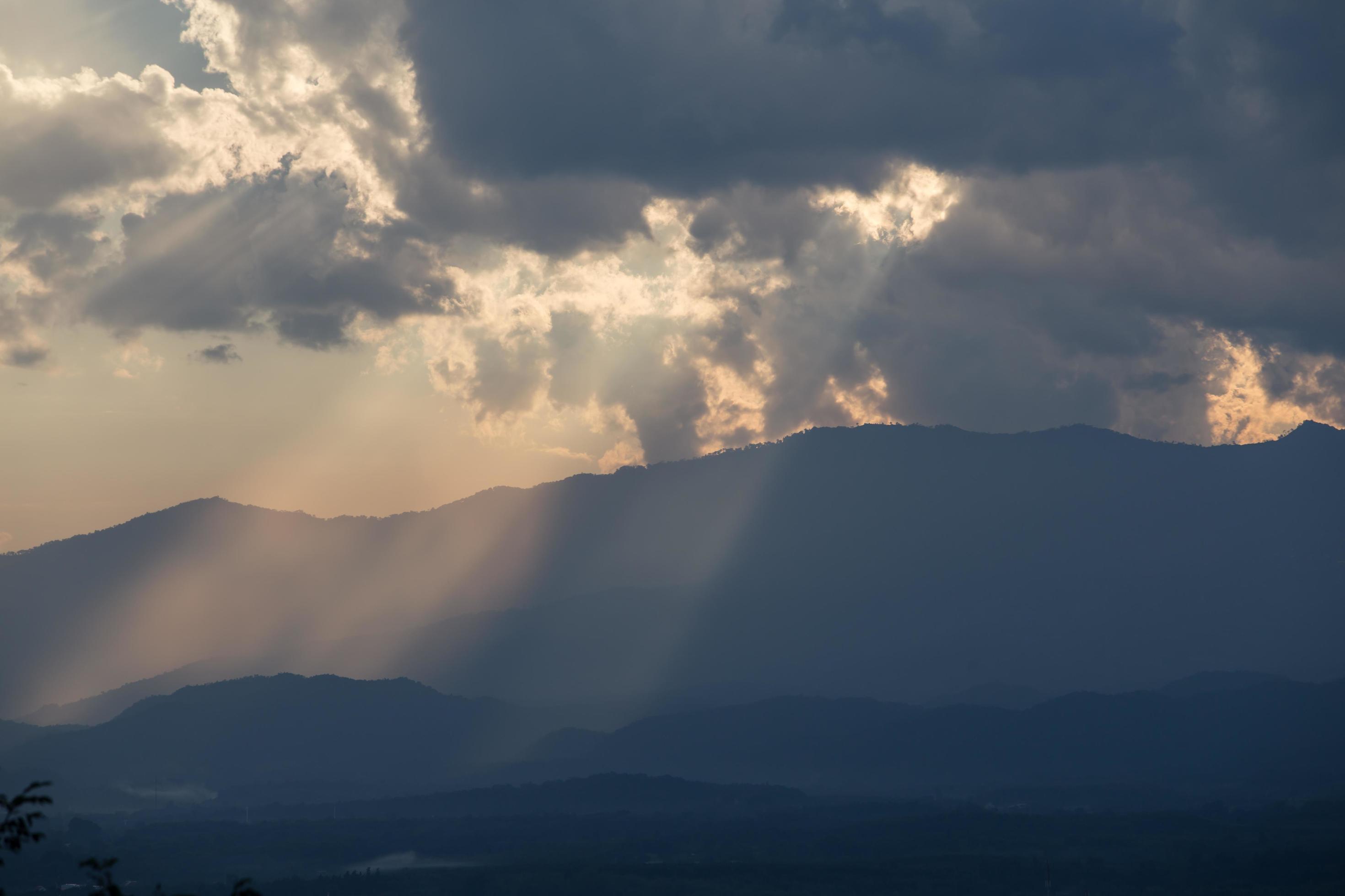 sunrise with clouds, light and rays Stock Free