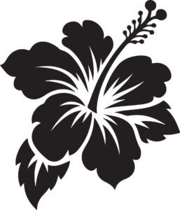 Hibiscus flower tropical exotic black Free Vector