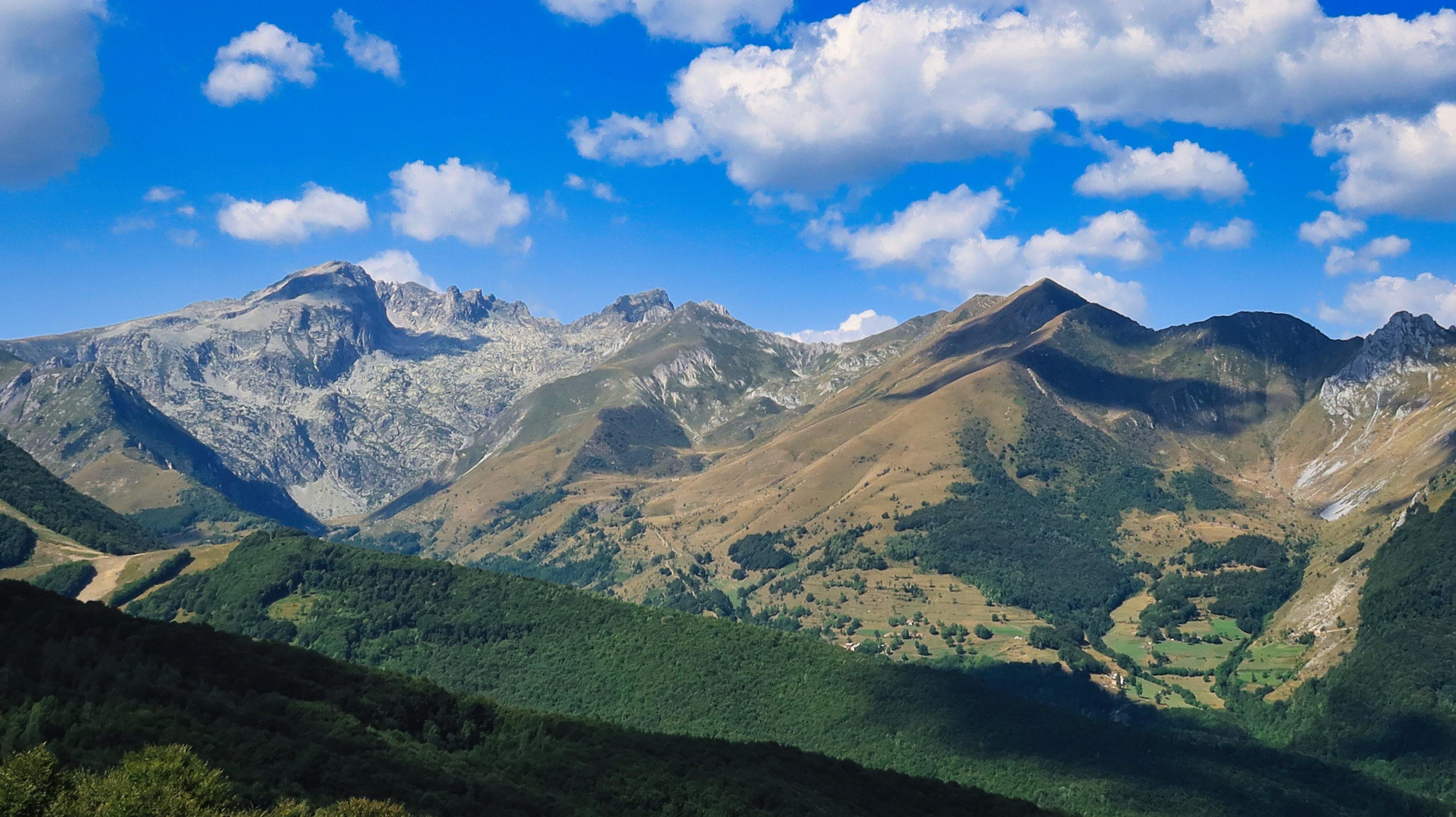 landscapes of the mountain of Limone piemonte, in the Piedmontese alps during a trekking in August. summer 2022 Stock Free