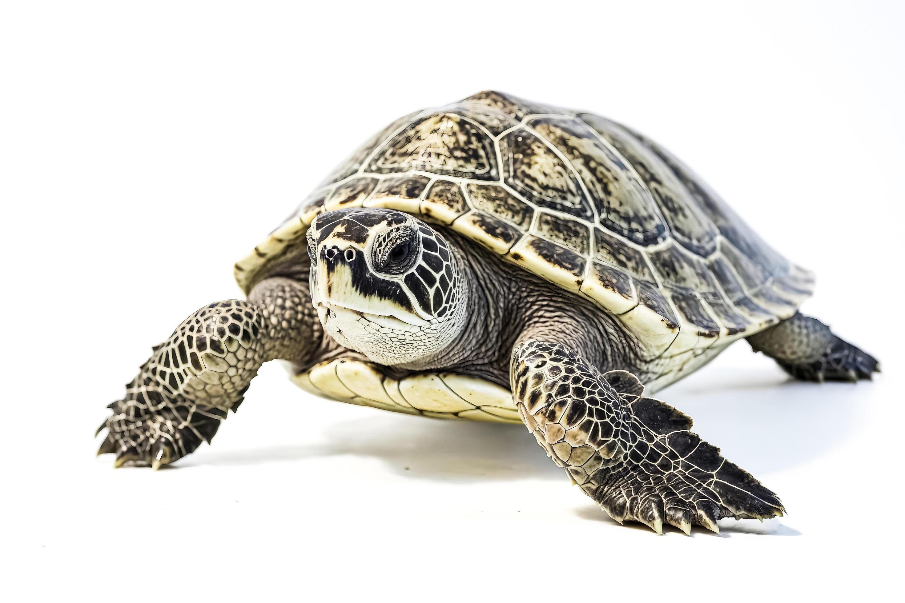 Sea Turtle on White Background Stock Free